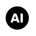 EU-Label „AI“ als quadratisches Symbol in schwarz