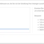 Schritt 3: Auszuschließende IP-Adressen eintragen und speichern