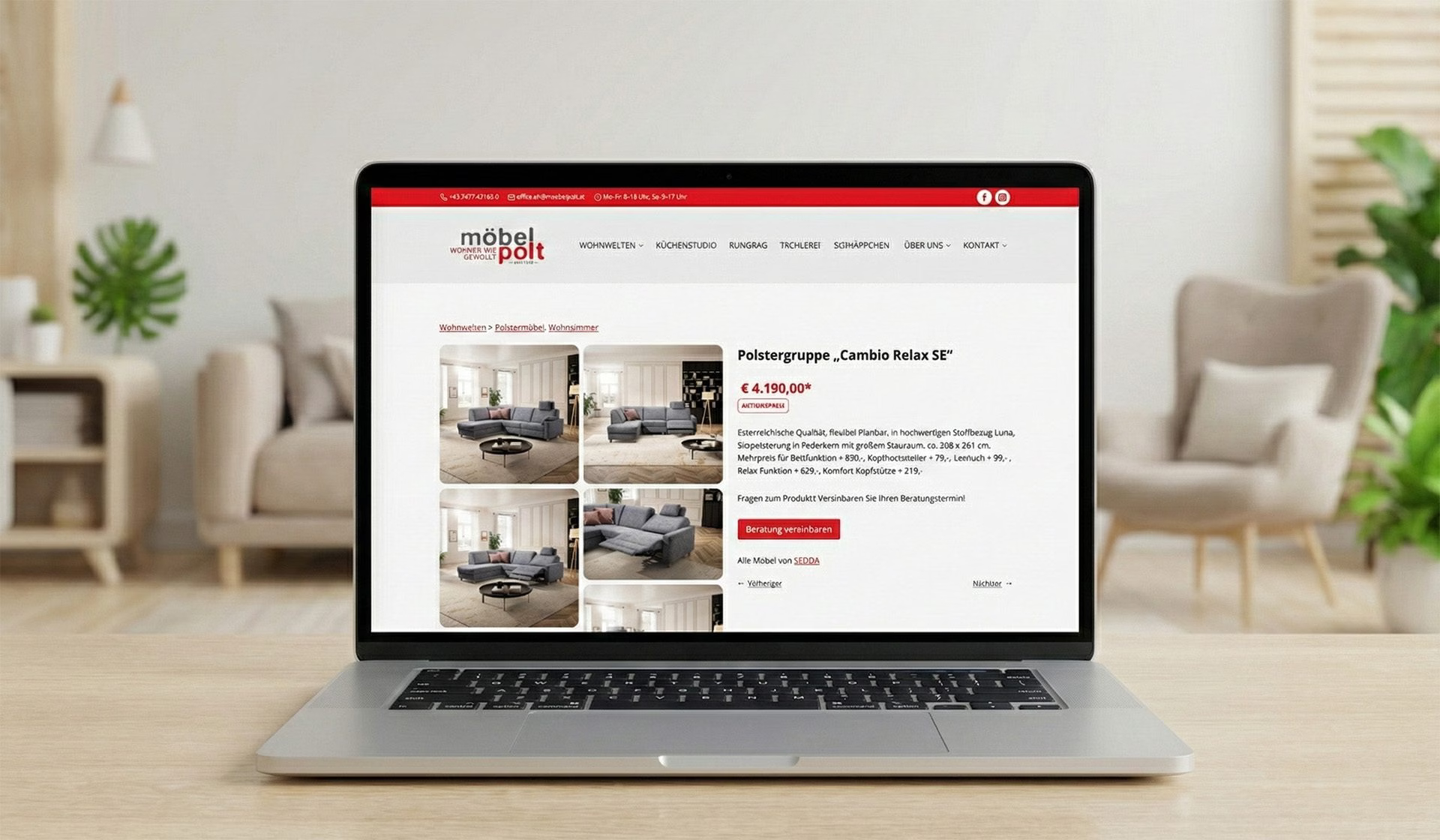 Wordpress Website für moebel polt