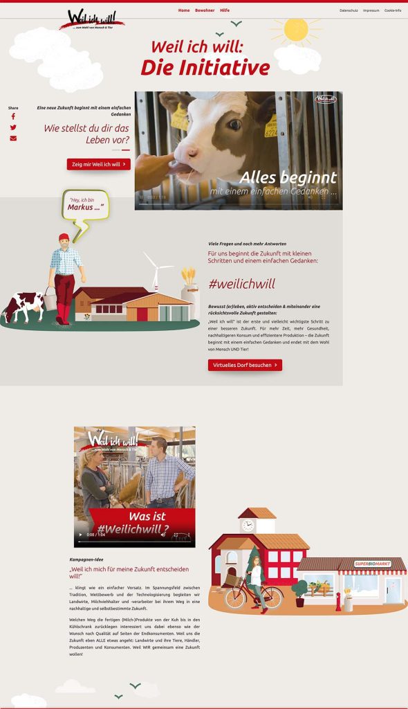 Screenshot der Lely Weil ich Will Startseite