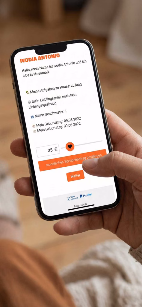 Mobiltelefon in einer Hand